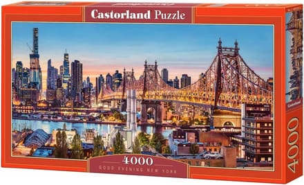 Puzzel 4000 stukjes - Levendig Stadsgezicht met Nachtelijke Sfeer