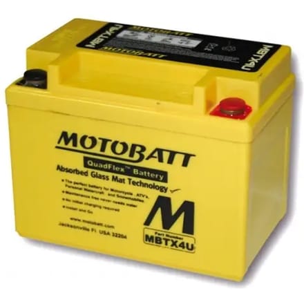 Motorfiets accu Motobatt MBTX4U (2 poles)