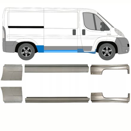 Reparatiepaneel dorpel + achterspatbord voor Citroen Jumper 2006-2025