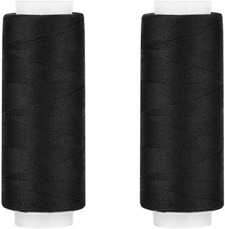 2x Sterk Zwart Naaigaren Polyester - 100m Naaimachine & Hand Naaien