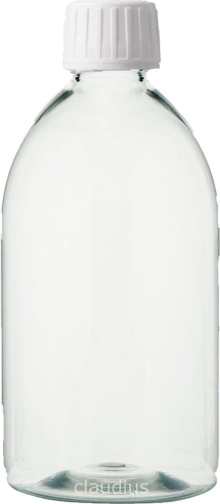 Lege Plastic Fles 500 ml PET transparant - met witte dop - set van 10 stuks - navulbaar - leeg