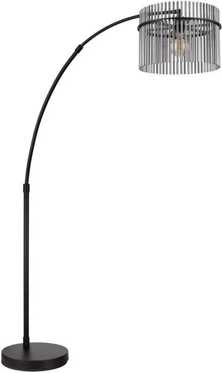 Vloerlamp - zwart - GORLEY - glas - booglamp - E27 - 15698S1 - Globo