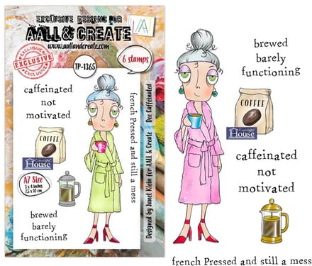 Aall & Create clearstamps A7 - Dee caffeinated