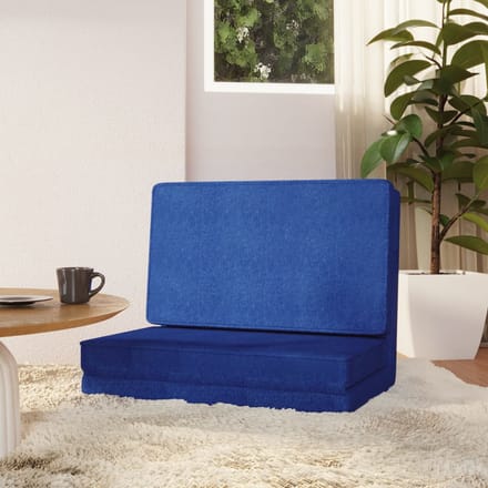 vidaXL Vloerstoel inklapbaar stof blauw
