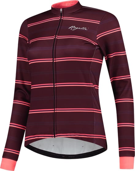Rogelli Stripe Fietsjack Winter - Dames - Bordeaux, Koraal - Maat XXL