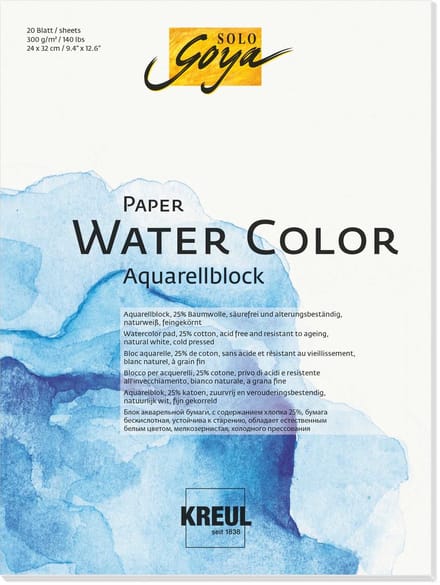 SOLO GOYA Paper Water Color 18 x 24 cm - 20 sheets 300 g/m2