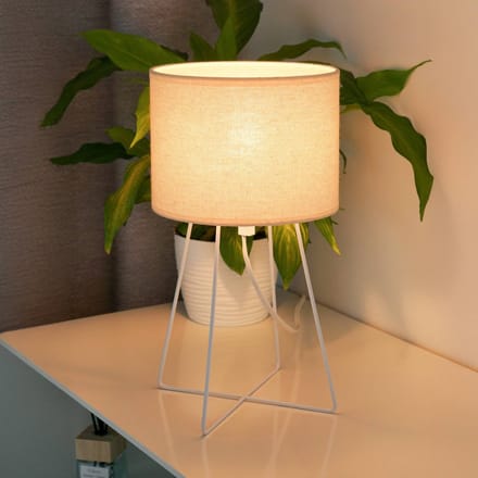 Duolla Tafellamp Trixi met draadframe wit/beige, stof, E14