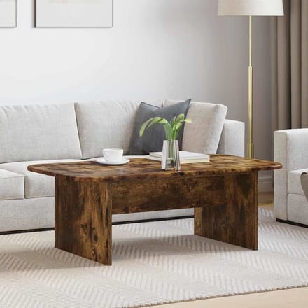 vidaXL - Salontafel - Gerookt - eiken - 93 - x - 53 - x - 33 - cm - Bewerkt - hout