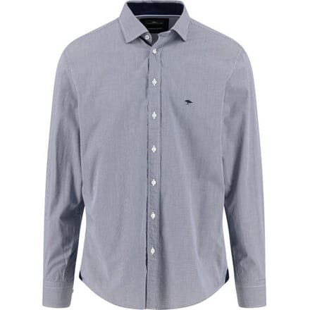 Fynch-Hatton Overhemd Mini Check Kent Collar Navy / male