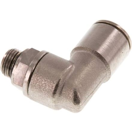 10mm x G1/8'' 90 graden L-verbinding Messing Insteekfitting Buitendraad Draaibaar NBR