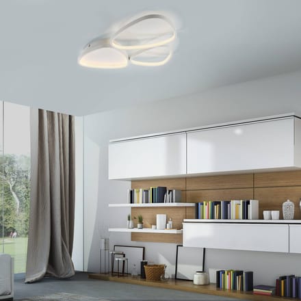 JUST LIGHT. GmbH JUST LIGHT. Pebbles plafondlamp, wit, dimbaar