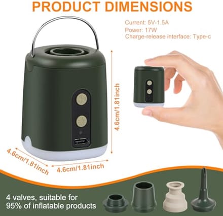 Draagbare Elektrische Luchtmatraspomp voor Camping - Oplaadbare 1600 mAh