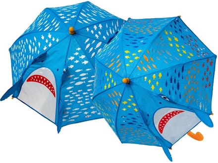 Floss & Rock Paraplu Haai - 54 cm x Ø 56 cm - Verandert van kleur