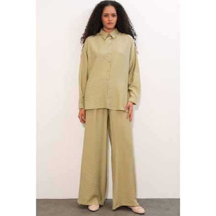 Gestructureerde Knop-Up Lange Mouwen Shirt