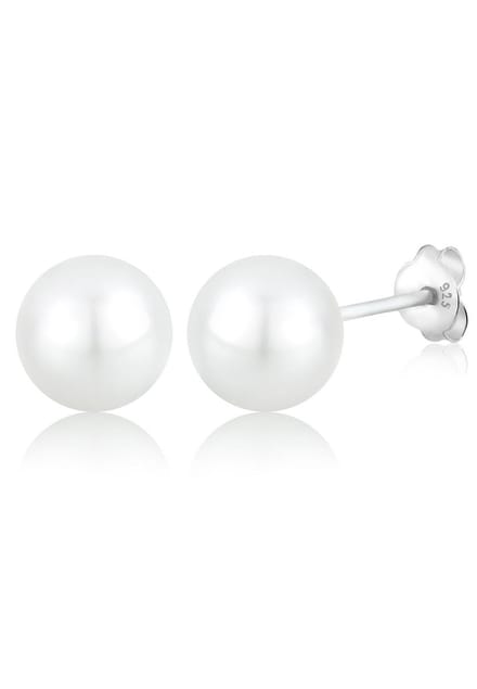 Elli - Oorbellen - Dames Elegant met Schelp Kern Kralen 925 Sterling Zilver - Dames