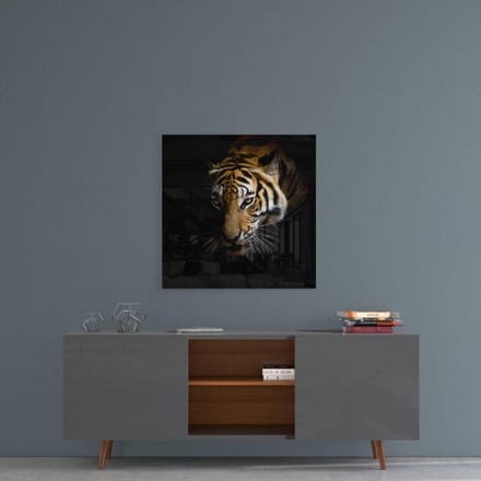 Tijger Glas Schilderij  40 x 40 CM