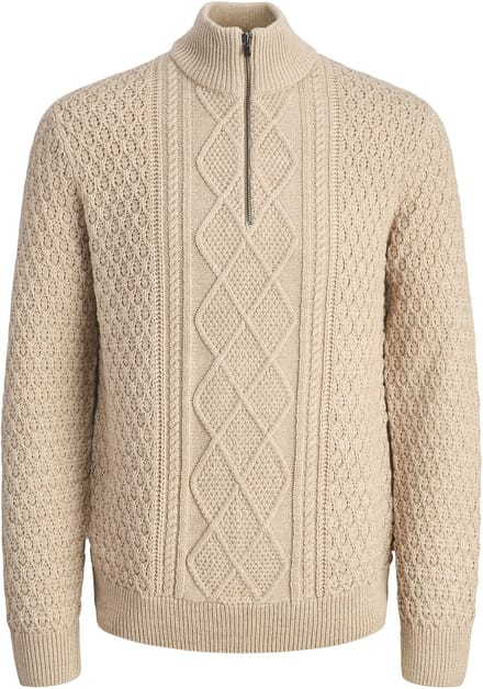 Jack & Jones - Heren Trui North Knit High Neck - Beige - Maat M