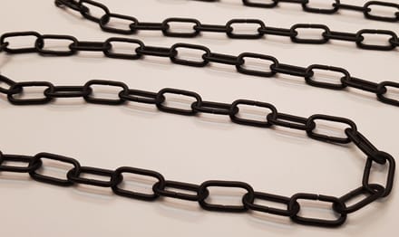 Sierketting lang, 2,2mm, staal zwart (per meter)