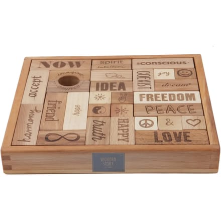 Bouwblokken Wooden Story Peace & Love (x29)