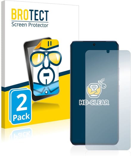 BROTECT - Screenprotector voor Vivo V21 5G - Folie Beschermfolie transparant 2 Stuks