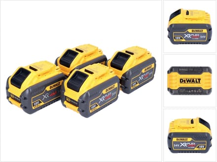 DeWalt 4x DCB 548 18 V / 54 V max. 12 Ah / 12000 mAh Li-Ion XR FLEXVOLT accu - met laadniveau-indicator