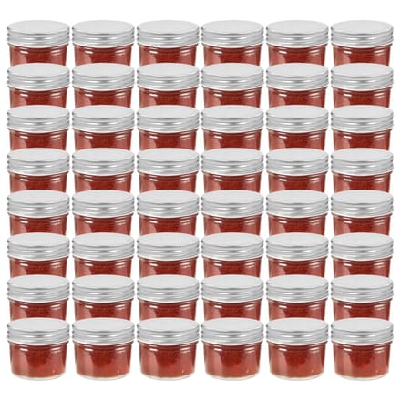 vidaXL - Jampotten - met - zilverkleurige - deksels - 48 - st - 110 - ml - glas