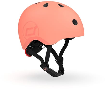 Scoot & Ride Helmet – Kinderhelm – S 51-55 cm – LED achterlicht – magnetische sluiting – verstelbaar – Peach