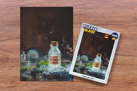 Puzzel Fles met gif - Legpuzzel - Puzzel 500 stukjes