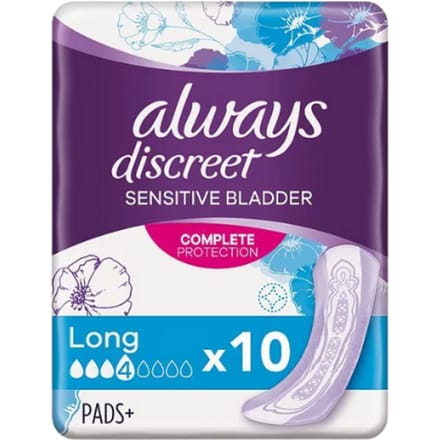 Always Discreet Pads Sensitive Bladder Long 10 st