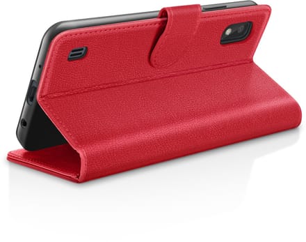 Zanae, Hoesje geschikt voor Galaxy A10 - Wallet Case met Stand & Magneetsluiting, Rood