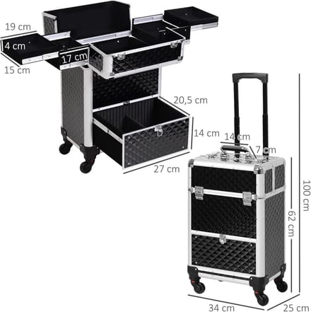 Kapperskoffer - Make Up Trolley - Beauty koffer - reiskoffer
