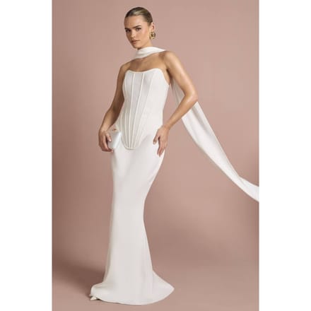 boohoo Dames Bandeau Bandage Corset Top | Ivoor | Maat: 36