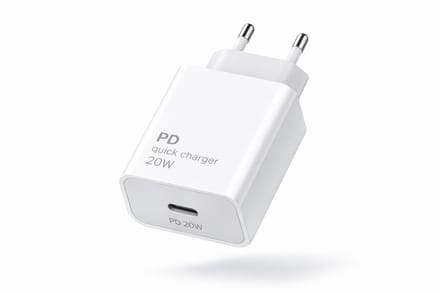 DrPhone PD Lunar 20W Snellader – USB-C Thuislader – 5V/3A, 9V/2.2A, 12V/1.6A – Geschikt voor Smartphone & Tablet