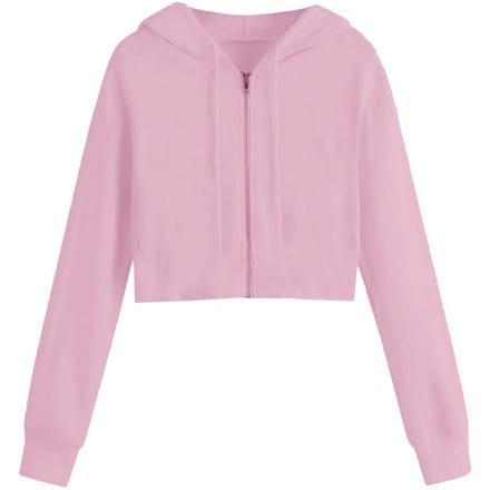 Miso Dames/Dames Relaxed Fit Crop Hoodie (Roze)