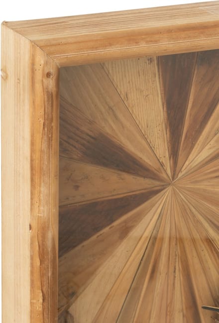 J-Line wandklok Vierkant - hout - naturel - large