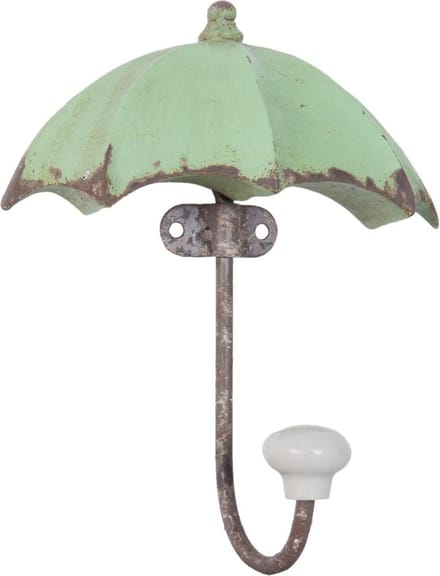 Clayre & Eef Wandhaak 12x5x15 cm Groen IJzer Paraplu