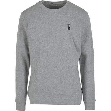 Mister Tee - King Sign EMB Light Crewneck sweater/trui - S - Grijs