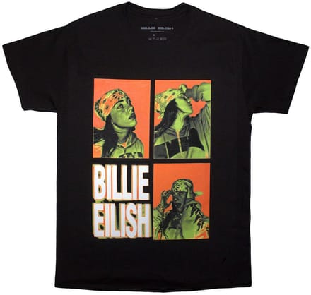 Billie Eilish - 3 Photo Logo Heren T-shirt - S - Zwart