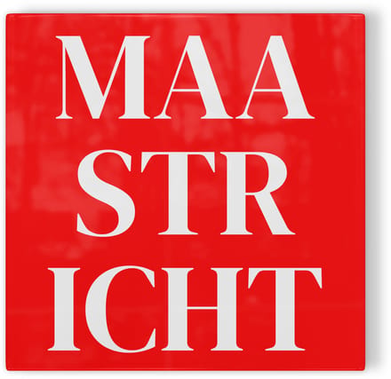Tegeltje Maastricht - rood wit - tegeltje stad - tegeltje met tekst