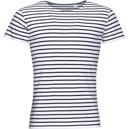 SOLS Heren Miles Gestreept T-Shirt met korte mouwen (Wit/Zwaar)