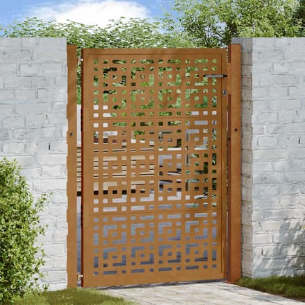 vidaXL - Poort - met - kruisontwerp - 100x125 - cm - weervast - staal