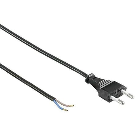 HOFTRONIC Netsnoer - Europlug (Type F Schuko) - 1,5 meter - 0,75 mm² - 220-240 Volt - Zwart - Voor binnen