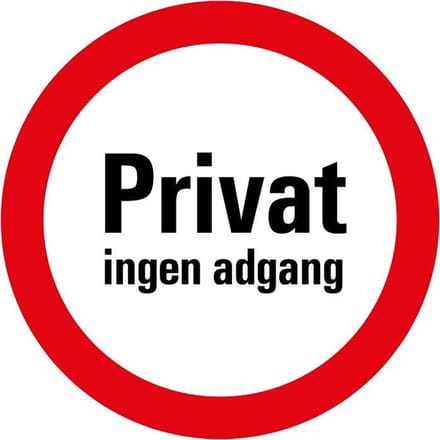 Pickup bord rond diameter 30 cm - PRIVAT INGEN ADGANG
