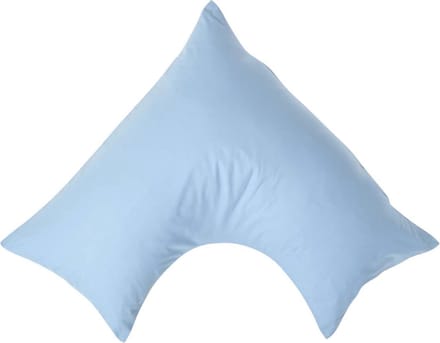 Homescapes Percale Katoen V-Kussensloop - Lichtblauw - 100% Egyptisch Katoen - 200TC - 38 x 76 cm