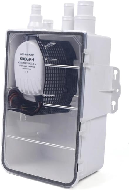 Douche Waterpompsysteem - Afvoerpomp Boot - Water Afvoeren - Automatische Vlotterschakelaar - 600 GPH - Wit