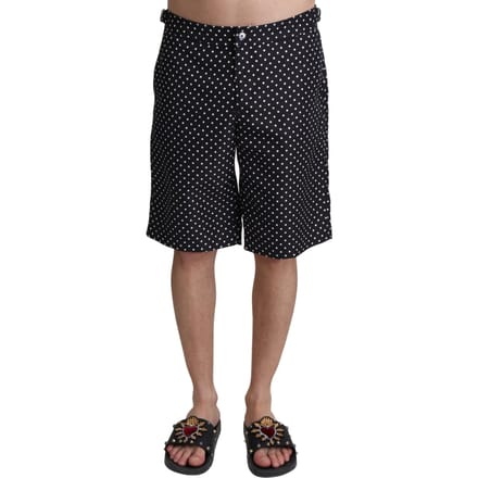 Dolce & Gabbana Mannen Zwart Gestippelde Strandkledij Korte Zwemkledij