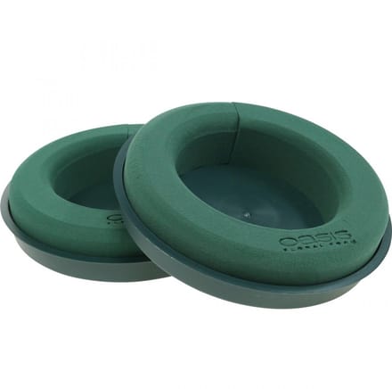 Steekschuimring met basis voor arrangement groen Ø24cm 2 st