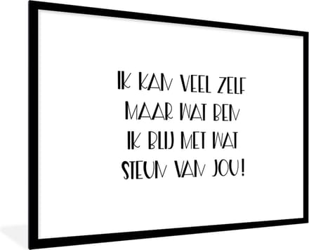 Fotolijst incl. Poster - Sterkte - Quotes - Steun - 90x60 cm - Posterlijst