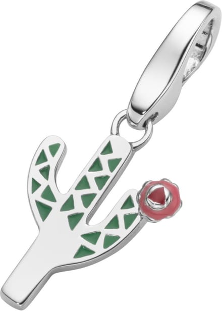 Bedel | charm | sterling zilver | kaktus | karabijn | hanger | kleur | emaille