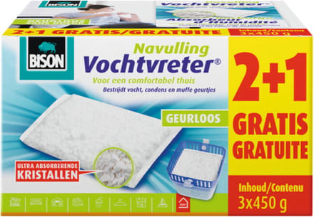 Bison navulzak - geurloos - voor Bison Vochtvreter - 6 x 450 gram - 2 promopacks